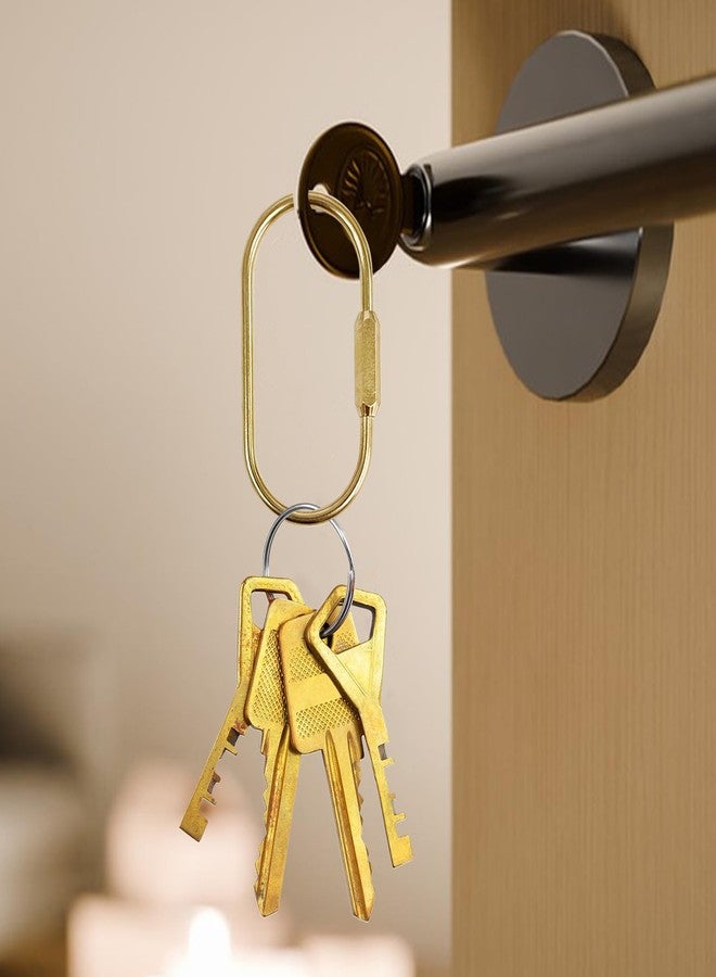 TKYZMS 4-Piece Brass Screw Lock Keychain Set,Gold Carabiner Key Rings,Universal Key Fob Holder for Men & Women - Perfect for Hanging Crafts and Various Keys - Image 5